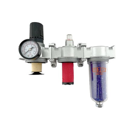 All Tool Depot 3/8" NPT MID FLOW 3 Stages Filter Regulator Coalescing Desiccant Dryer System (AUTO DRAIN) FRFLM863NA